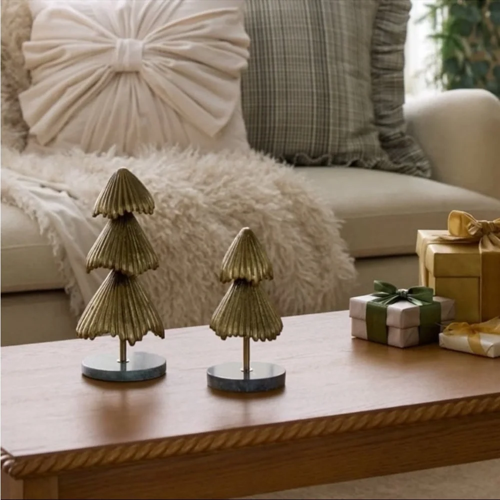 Small Metal Christmas Tree with Marble Base Gold - Threshold with Studio McGee